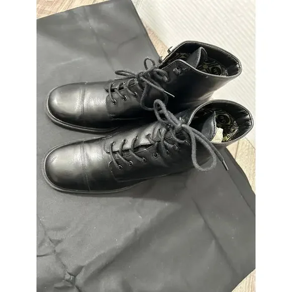 Caressa Lark Leather Boot Vintage black Block heel Size 7 - Picture 8 of 9